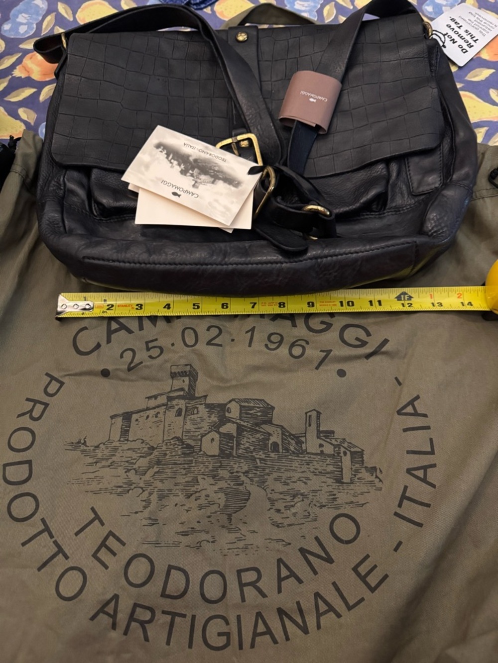 NWT Campomaggi Navy Leather Crossbody Messenger Bag